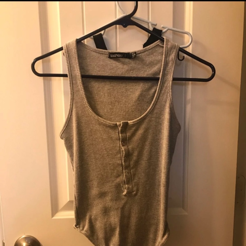 Grey tank bodysuit